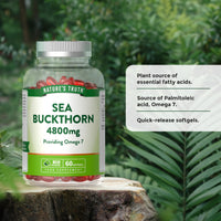 Sea Buckthorn Oil Capsules 4800mg | Providing Vegan Omega 7 Fatty Acids | 2-Month Supply | High Strength Supplement | 60 Softgels | Nature's Truth