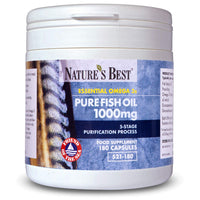 NATURE'S BEST Pure Fish Oil 1100/1000mg | 180 Capsules | One-A-Day | Essential Omega 3 Fish Oil 1000mg | High Level of EPA & DHA | Premium Grade | 5-Stage Purification Process | UK Made… (180, 1000)