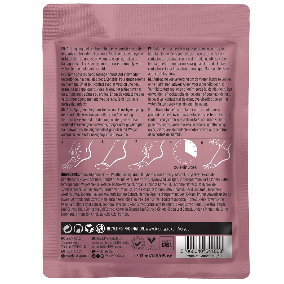 BeautyPro BEAUTYPRO FOOT THERAPY Intensely Moisturising Foot Mask Collagen Salicylic Acid & Argan Oil Natural Nourishing Foot Socks Removeable Toe Tips Vegan Treatment For Dry Feet Multi Award Winning Brand