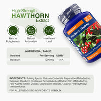 Zipvit Hawthorn Berry Leaf Tablets 1000mg, 90 Vegan Hawthorn Tablets 3 Month Supply
