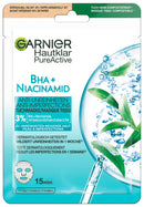 Garnier Cloth Mask, Face Mask for Oily Skin, Anti-Impurities, Formula with Tea Tree Oil and Salicylic Acid, Clear Active, 23 g