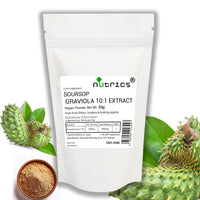 Nutrics® GRAVIOLA 10:1 Extract Powder 50g Soursop Fruit - Annona Muricata - Ten Times Stronger Than Powder - Suitable for Vegan Vegetarian