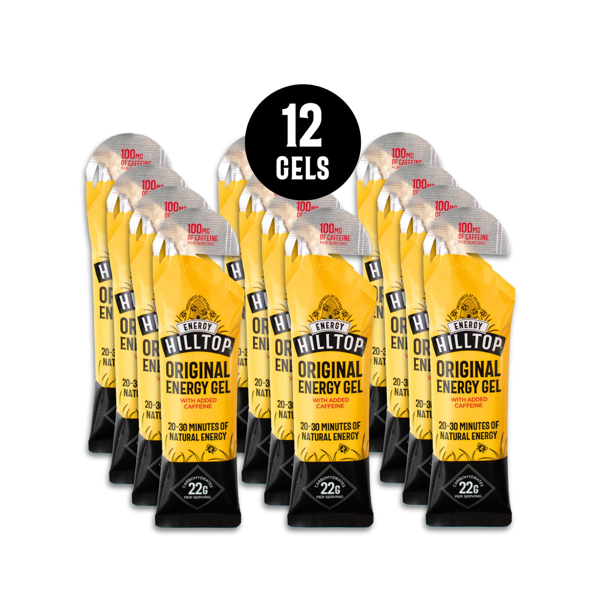Hilltop Honey Hilltop Energy - Caffeinated Honey Energy Gel - Original With Caffeine - 12x30g