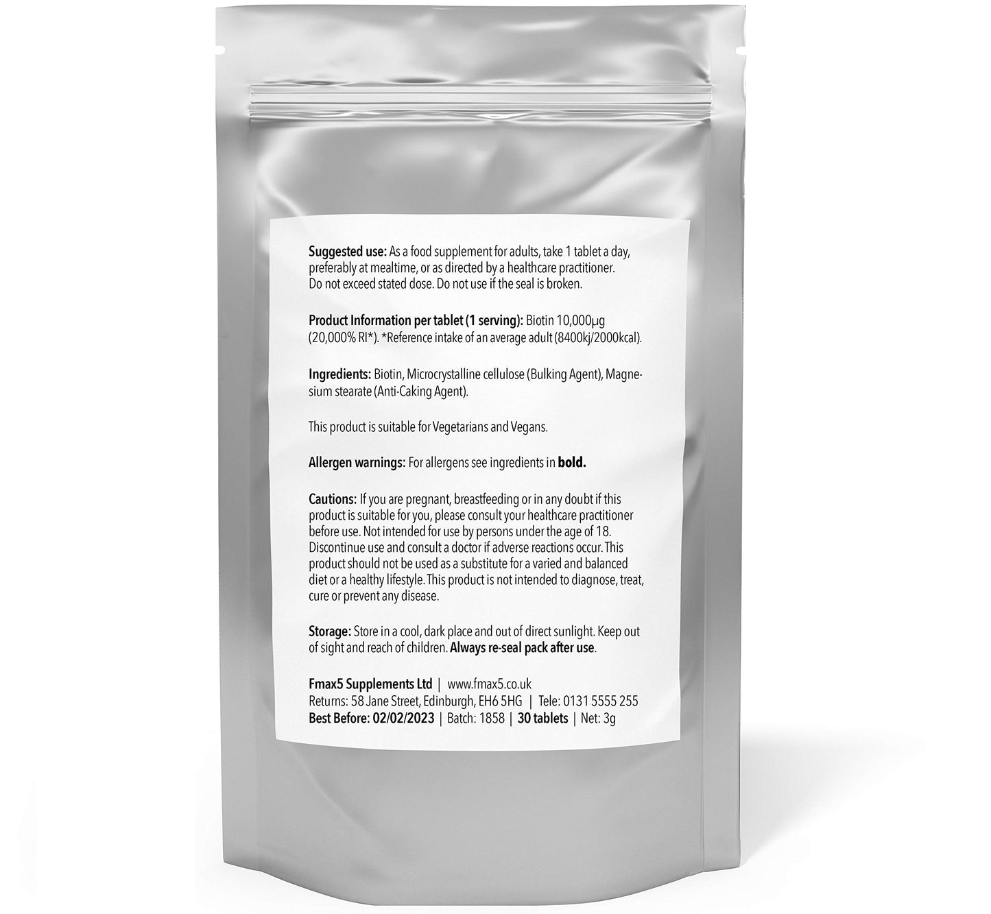 formula max5 nutrition Biotin Hair Growth Supplement, 30-365 Tablets (1 Month to Full Year Supply) Biotin 10,000mcg by FMax5 Supplements (30)