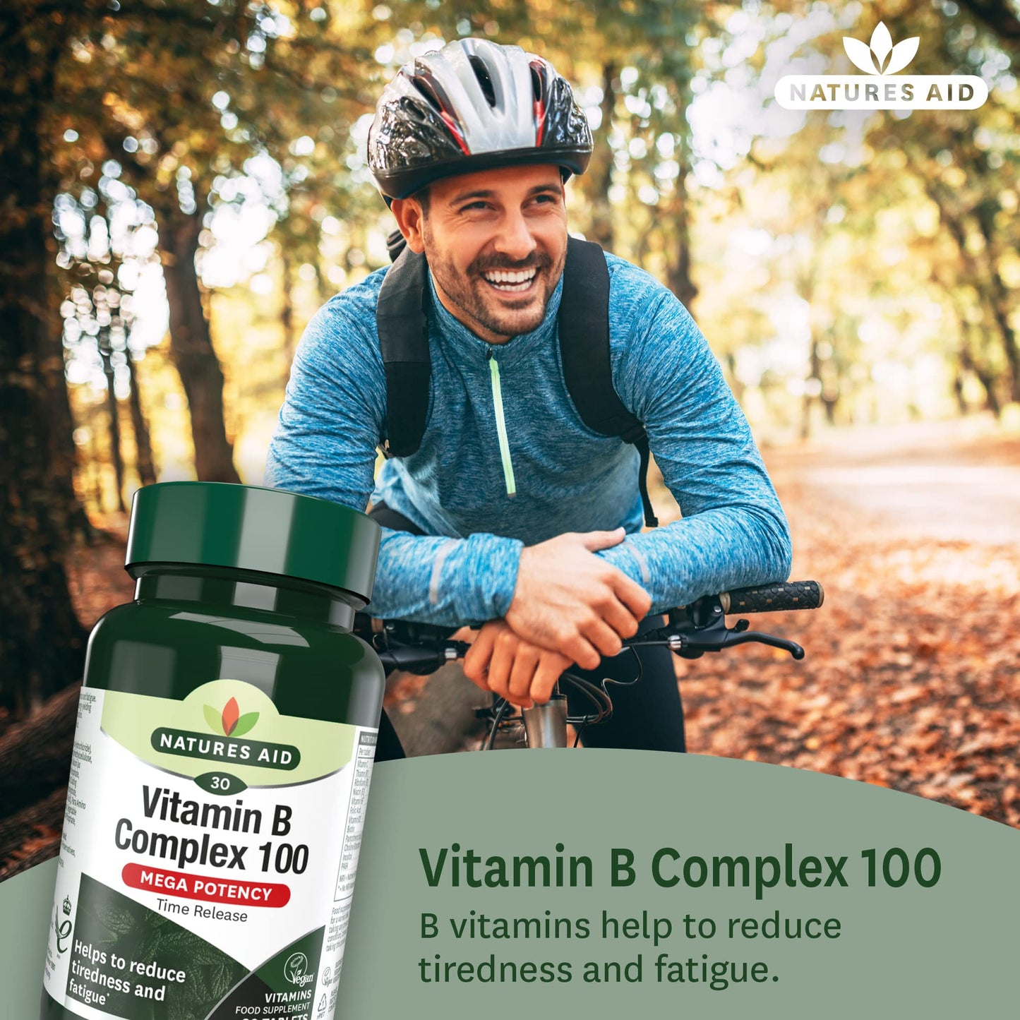 Natures Aid Vitamin B Complex Tablets 100mg Pack of 30