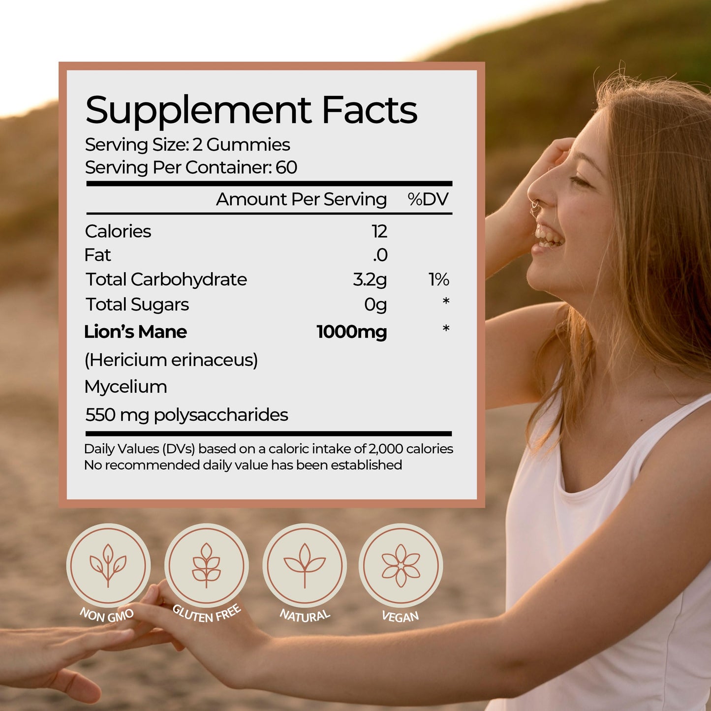 Izkan Mushroom Gummies 1000mg - Lion Mane Mushroom Gummies Supplement Promotes Focus, Memory, and Mood - 60 Count (Mixed Berry Flavor, Halal, Gluten-Free, Vegan) (1)