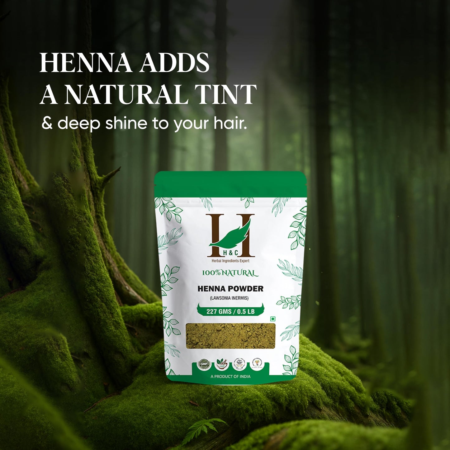 H&C HERBAL INGREDIENTS EXPERT H&C Neutral Henna Powder/Colorless Henna/Cassia Powder (Cassia Obovata) - 227G (1/2 Lb) | For Conditioning Your Hair Without Coloring.