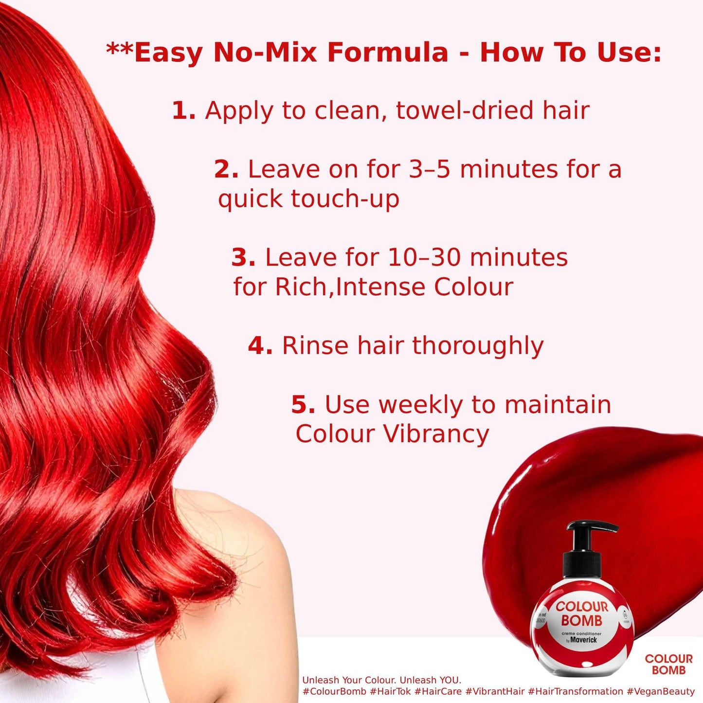 Colour Bomb by Maverick Fire Red Colour Depositing Conditioner 250ml