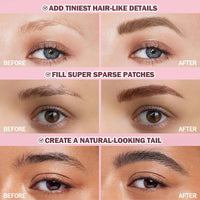 Angled Brow Brush with Microblading Pen & Pencil - Easy, Long-Lasting, Quick-Drying Eyebrow Makeup for Shaping and Filling