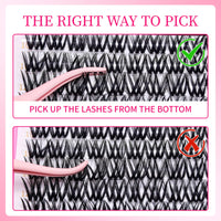 RITALASH Flora Lash Clusters Hybrid Volume Wispy Cluster Lashes WideSpan DIY Eyelash Extension Cat Eye Lashes Individual Eyelash Clusters Invisible Lash Band(Flora,8-18mm)