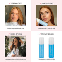 Bare by VogueFake Tan - Self Tan Face Mist, Spray Tan Solution - Light Tan for a Natural Glow on Face & Body - Easy Application Face Tan Mist