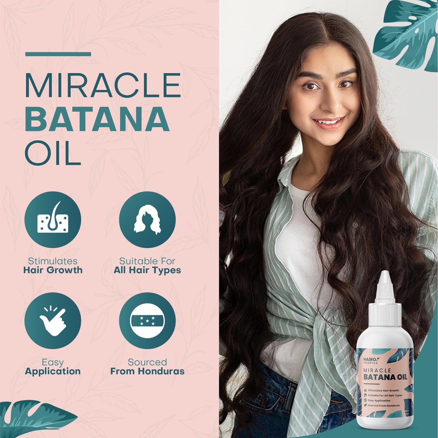 HAIR O Miracle Organic Batana Oil for Hair Growth by HAIRO TROPICS | Contains 100% Organic Batana Oil with Vitamin E | 100ml with Easy Applicator Bottle