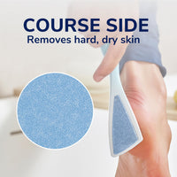 Dr. Scholl's Scholl Hard Skin Dual Action Foot File - Hard Skin Removal and Rough Skin Smoothing for Soft Feet, Double-Sided with Coarse and Fine Sides, Extendable Soft Grip Handle, Washable & Reusable, 1 Unit