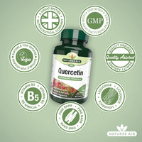 Natures Aid Quercetin Formula – Immune Support Supplement with Vitamin C, B5, MSM, Pine Bark & Liquorice – Supports Energy & Wellbeing High Strength Antioxidant – 90 Vegan Capsules