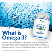 Omega 3 Fish Oil 2200mg & Vitamin D3 2000IU - 250 Capsules Over 4 Month Supply - 720mg EPA & 480mg DHA per Serving High Strength 1100mg Fish Oil per Capsule