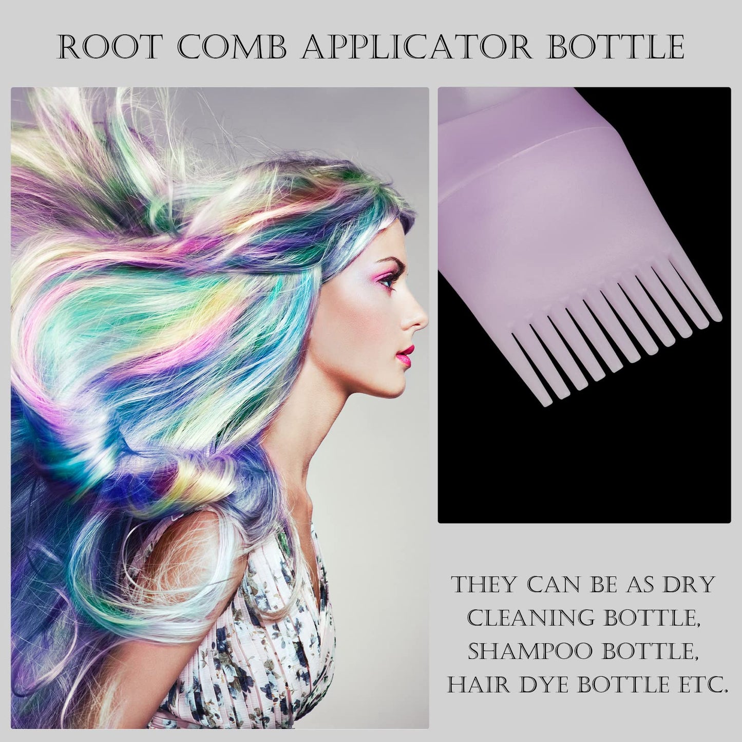 Gezimetie Root Comb Applicator Hair Dye 3 Pack Bottle with Graduated Scale