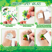HOWAF 9pcs St Patricks Day Accessories Face Tattoos, Shamrock Face stickers Lucky Clover Leprechaun Irish Temporary Tattoos Stickers for St. Patrick's Day Decorations St Patricks Day Outfits Makeup
