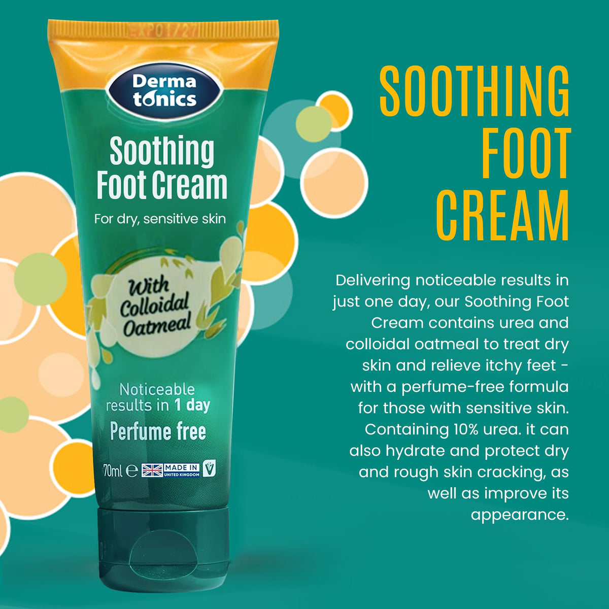 Dermatonics Soothing Foot Cream with Colloidal Oatmeal, 70ml