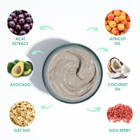 WildMint Goji Glow Natural Scrub | Detoxifying Açaí & Goji Body & Face Exfoliator for Dry Skin | Removes Dead Skin | Helps With Acne, Large Pores & Hyperpigmentation | UK Vegan & Cruelty-Free 120ml