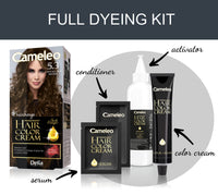 Cameleo - Permanent Hair Colour Cream - Light Golden Brown - Intensive Color & Protection - 5 Oils + Omega Plus Acids - Professional, Luxurious Hair Dye - Full Kit