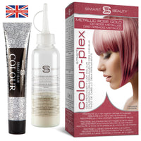 Metallic Rose Gold Hair Dye Demi-Permanent, Toner for Bleached Hair, Anti-Breakage Plex Hair Care, Vegan Hair Dye, Cruelty-Free, Grey Coverage, Rose Hair Colour, by Smart Beauty (pack of 3)