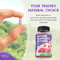 NGU Next Gen U Raspberry Ketones - 4000 mg, 120 Capsules - Food Supplement - to Support Natural Health Management for Adults - by NextGenU