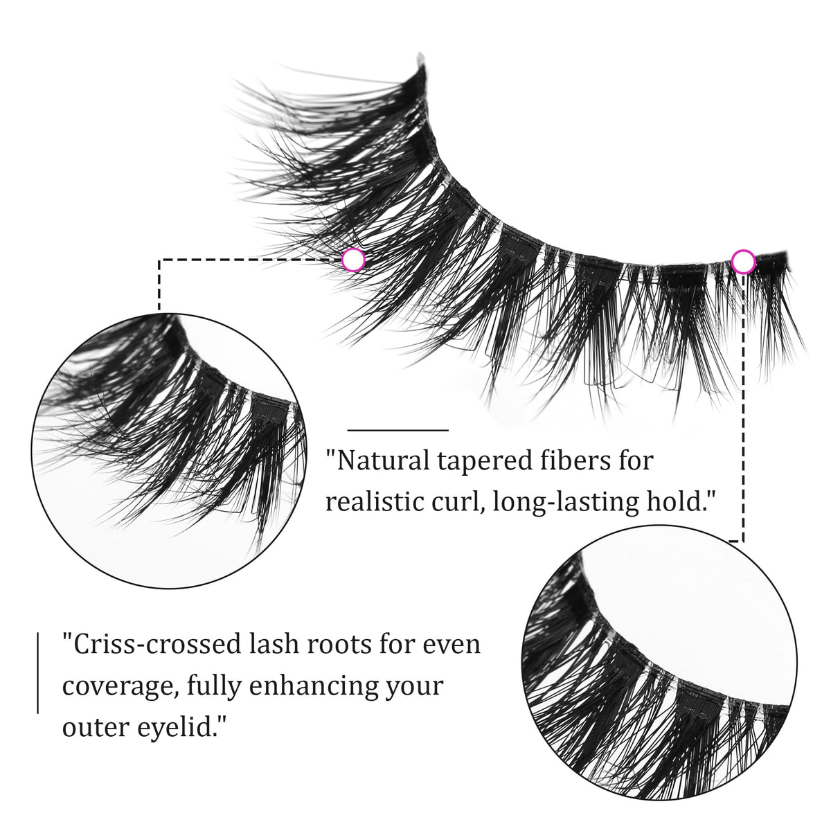 Himirell False Eyelashes 6D Lightweight Natural Comfortable 7-14 mm Demi Wispy Cat Eye Lashes Clear Band Daily Eyelashes Strips Fluffy Soft Fake Eyelashes Packs