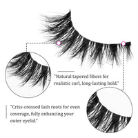 Himirell False Eyelashes 6D Lightweight Natural Comfortable 7-14 mm Demi Wispy Cat Eye Lashes Clear Band Daily Eyelashes Strips Fluffy Soft Fake Eyelashes Packs