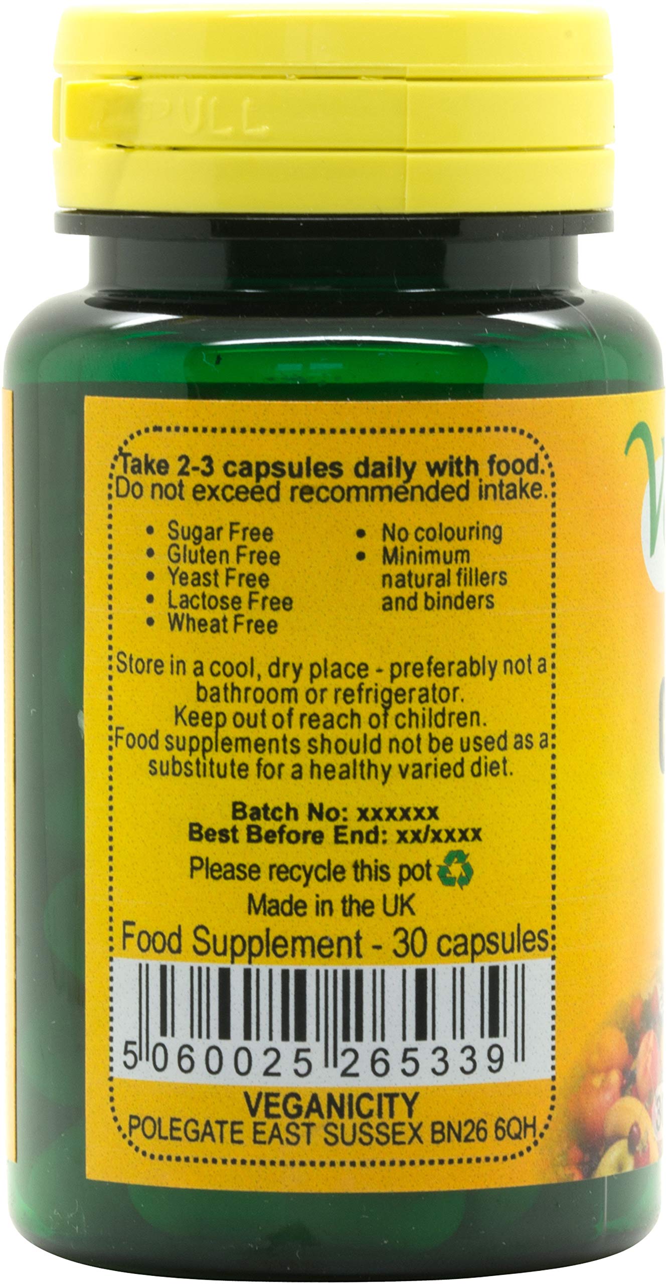 Veganicity Cinnamon 500mg General Health and Well-Being Supplement - 30 Capsules
