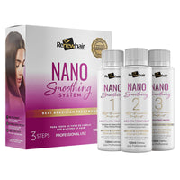 RENEW HAIR PROFESSIONAL NANO Smoothing System Hair Straightening Brazilian Treatment Hair Straightening ,Smooths, Strengthens, Softens Formaldhendy Free Keratin Smooth Renew , Vegan 3x 120ml