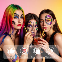 YBUETE Blue Face Body Paint Stick, Cream Shimmer Face Body Painting Kit for Halloween Skeleton Skull Clown Cosplay Makeup, Full Coverage Foundation Painting for Prom Party SFX