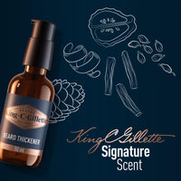 King C. Gillette Men's Beard Thickener, Fuller & Thicker Beard In 14 Days, Infused With King C. Signature Scent, With Notes Of Sandalwood, Cedar, Bergamot, Cardamon Seeds And Mandarin 50ml