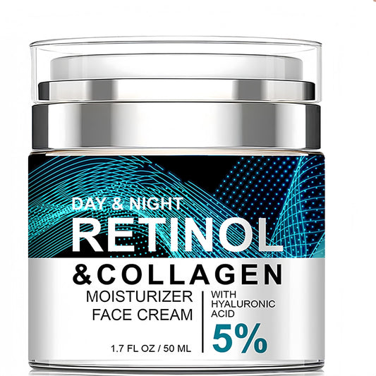 Advanced Retinol Collagen Face Cream with 5% Hyaluronic Acid – Anti-Aging & Anti-Wrinkle Formula to Reduce Fine Lines, Lift & Firm Skin. 24-Hour Hydration for a Youthful Glow. Suitable for Most Skin