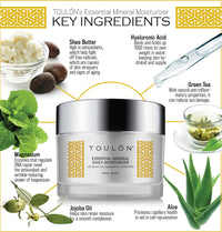 TOULON Anti - Ageing Cream - Best Daily Face Cream Moisturiser - Hyaluronic Acid Cream for Face with Magnesium, Natural Minerals & Antioxidants to Fight Free Radical Damage And Reduce Wrinkles.