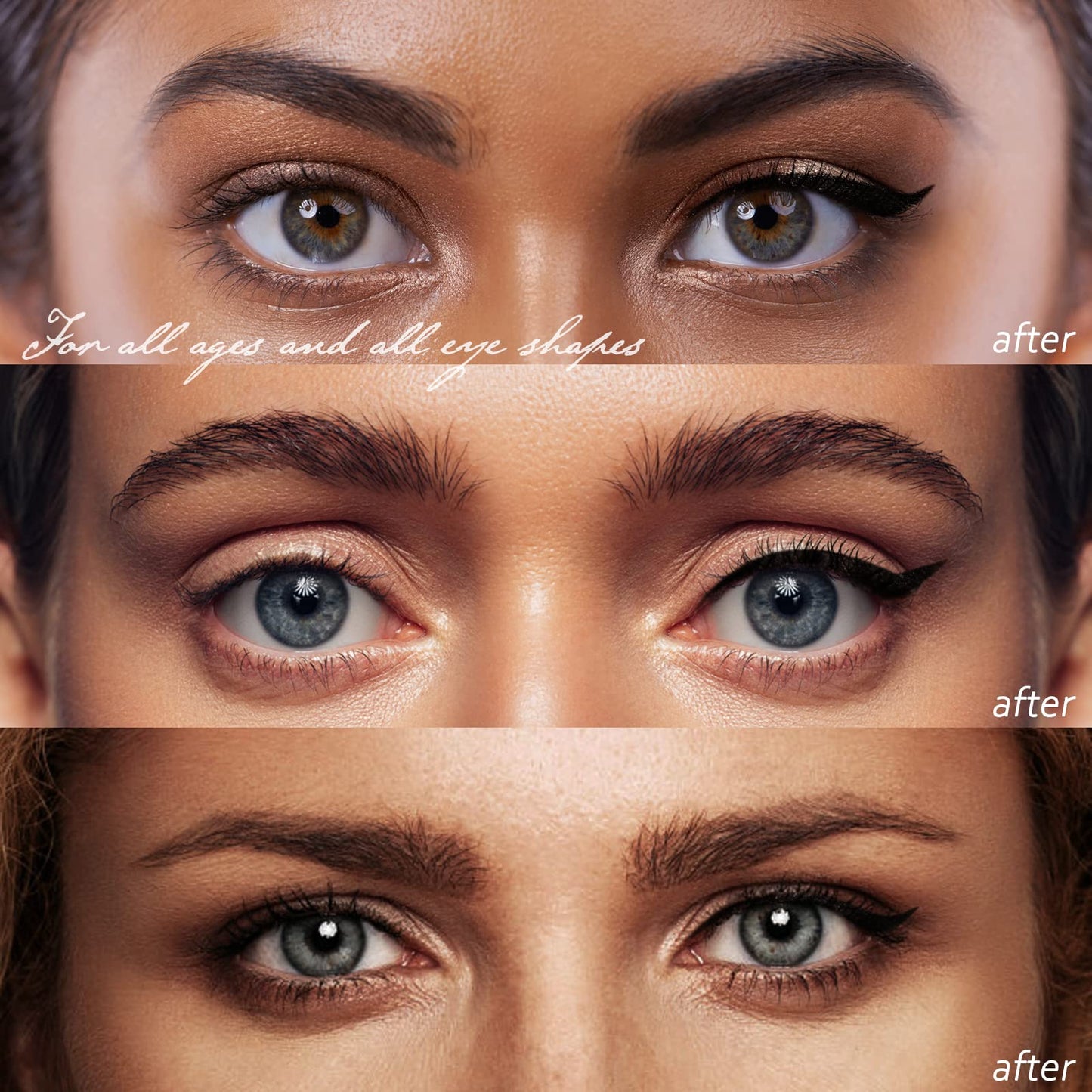 Anglicolor 2PCS Eyeliner Stamp Set - Wing Cat Eye Stamp - Black Eyeliner Pen,Waterproof Long Lasting Liquid Eye Liner,Winged Eyeliner Pencil Easy to Use (01)