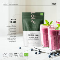 ALPHA01 Organic Spirulina Powder 100g – 100% Cold Pressed – Resealable and Recyclable Pouch – by Alpha01