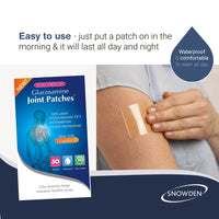 Snowden Glucosamine and Chondroitin High Strength Joint Patches with Vitamin C - Muscle and Joint Care Health Products, Natural Ingredients - Discreet and Waterproof, Slow Release - 30 Day Supply