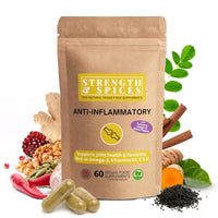 STRENGTH & SPICES100% Natural Vegan Food Supplements Strength & Spices Anti-inflammatory, Muscle and Joint Care Supplements for Mobility and Recovery, Turmeric Capsules with 28 Powerful Ingredients, Vegan and All-Natural, 1000mg, 60 Capsules, Refill