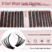 JIMIRE 320Pcs Individual Eyelashes DIY Russian Cluster Lashes 30D+40D Lashes Individual Cluster D Curl 9-16mm Mixed Wispy DIY Lash Clusters Eyelash Extesnsions