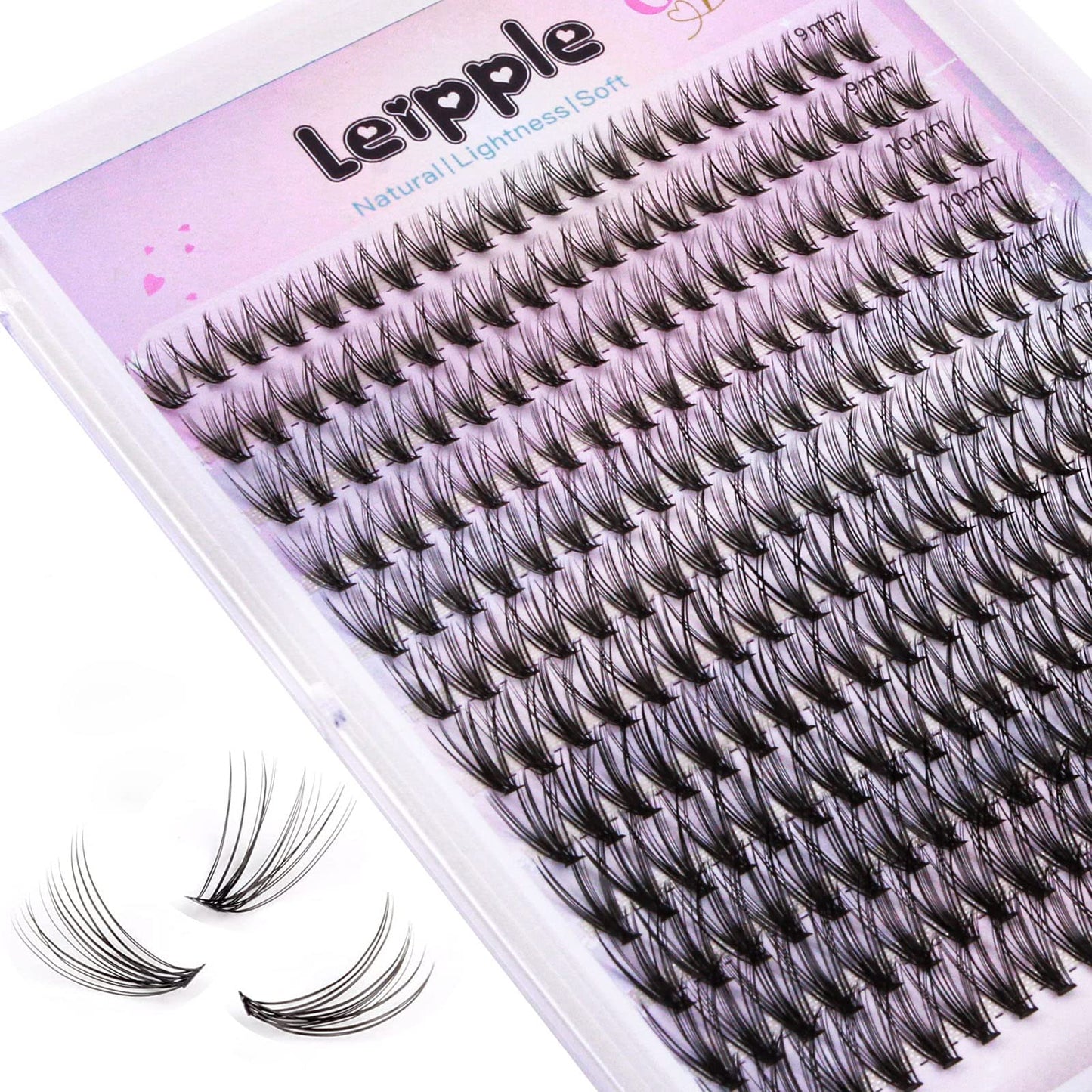 Leipple Lash Clusters,240Pcs 9-14mm Mix Individual Lashes Cluster, 20D