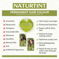 Naturtint Permanent Hair Colour Gel 3WN Radiant Nature Dark Brown, Plant Enriched, Biobased, Ammonia Free, Long Lasting Grey Coverage and Radiant Colour, Nourishment and Protection