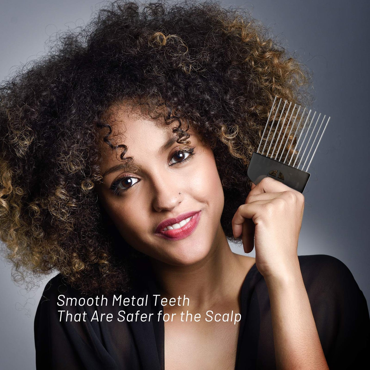 5 Pack Afro Pick Afro Comb Metal Picks for Hair, Afro Pick Combs for African American Hair Styling Tool Hair Comb for Hair Styling Hair Picks for Curly Hair Fist Pick for Hair