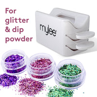 Mylee Glitter Catcher - Two-Tray Design, Apply Glitter, Dip & Acrylic Powder, Nail Dipping Powder Recycling Tool, Glitter and Dip Powders, Nail Dip Powder Tray, Vegan & Cruelty Free