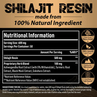 Shilajit Resin Gold Standard Shilajit - 600mg Himalayan Shilajit Blend with Ayurvedic Herbal Extracts, High Levels of Fulvic Acid, Supports Energy and Performance, 30 g (Pack of 2)