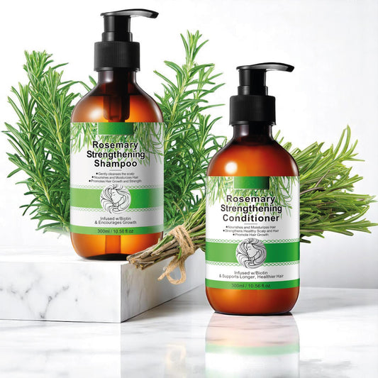 JYW Rosemary Hair Growth Shampoo and Conditioner Set, 300ml Each, Biotin Infused, Strengthening Formula