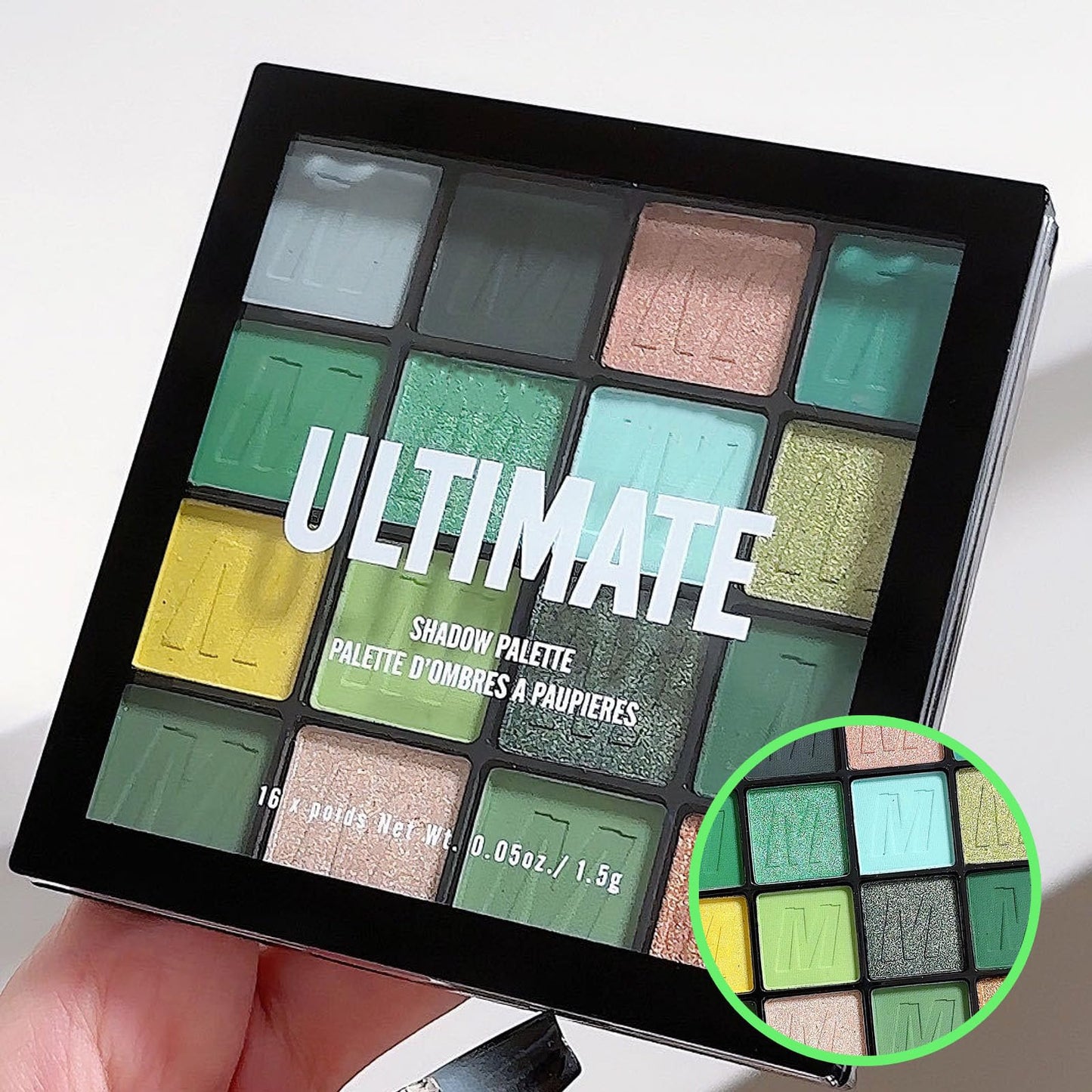 LYNTYAOU Green Eyeshadow Palette Make-Up Palettes, Matte Eye Shadow Pallets for Women, Gothic Cool Girl Matte Make Up, Shimmering Glitter Eyeshadows 16 Colour Waterproof Long Lasting Highly Pigmented