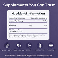 Purolabs Magnesium Citrate - High Strength Non-Buffered Magnesium - Superior Absorption for Sleep, Energy & Muscle Function - Vegan - Clean Formula - 90 Capsules