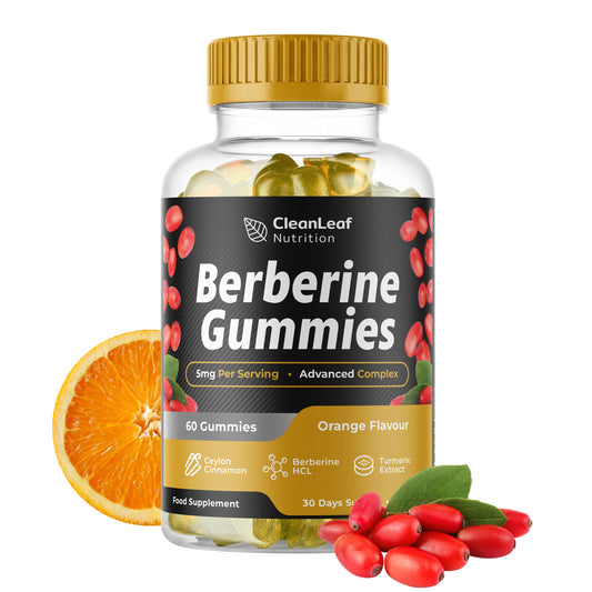 Berberine Gummies Food Supplement | Orange Flavour with Ceylon Cinnamon, Berberine HCL, Turmeric Extract | Supports Metabolic Health | Vegan Friendly | Non-GMO | 60 Gummies