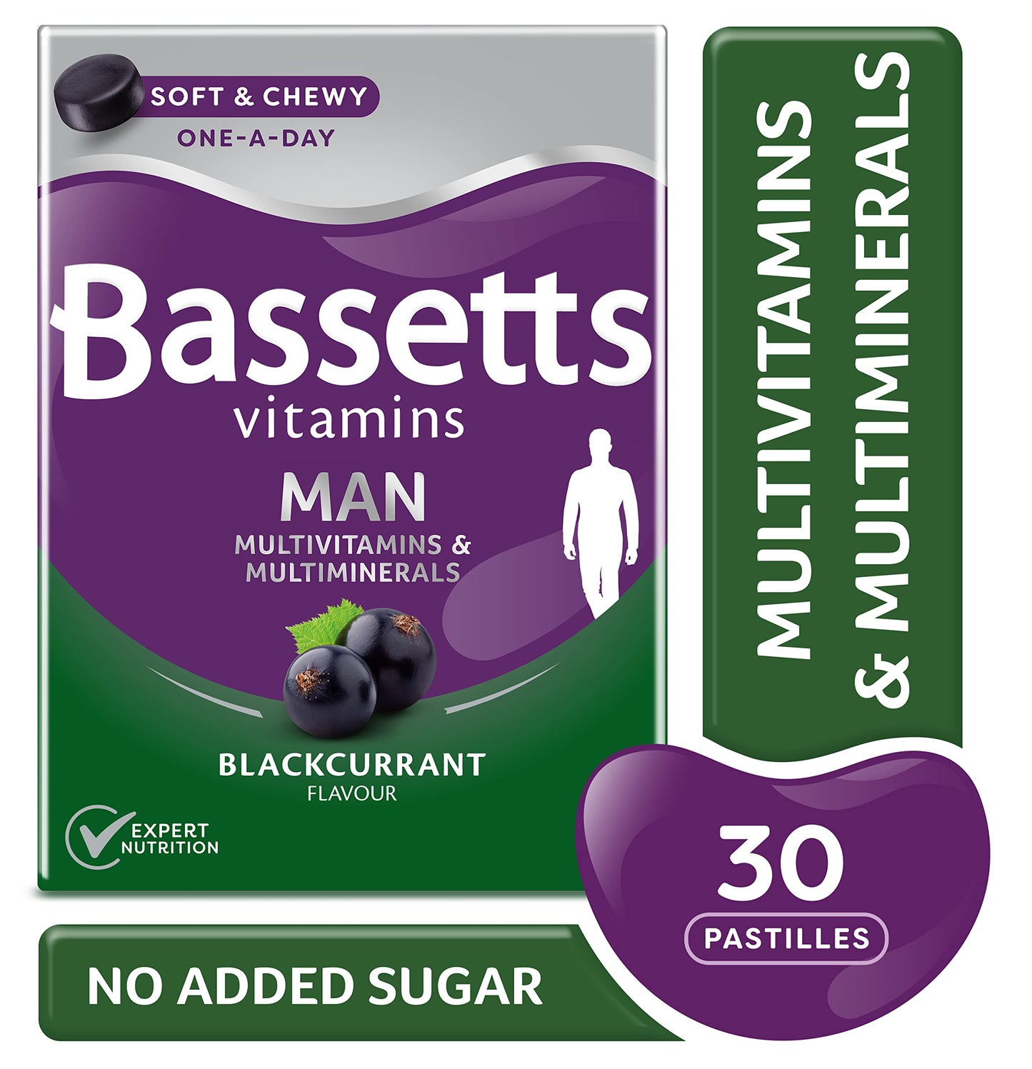 Bassetts Vitamins Man Multivitamins & Multiminerals Blackcurrant 30's