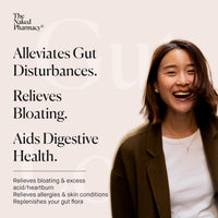 The Naked Pharmacy | Gut Love | Bloating & IBS Relief | Natural Probiotic & Prebiotic for Gut Health | High Strength | Digestive Supplements | Vegan | 60 Capsules